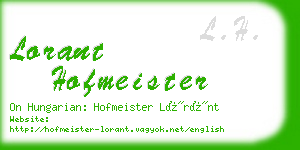 lorant hofmeister business card